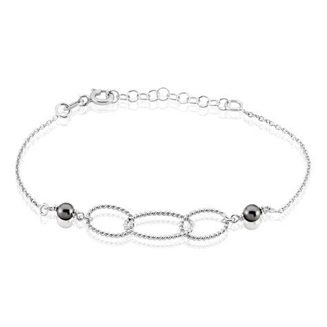 Bracelet Oswald Argent Blanc Pierre De Synthese - Bracelets Femme | Histoire d&rsquo;Or