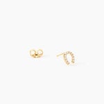 Boucles D'Oreilles Puces Bartholomaus Or Jaune Oxyde De Zirconium - Clous d'oreilles Femme | Histoire d&rsquo;Or