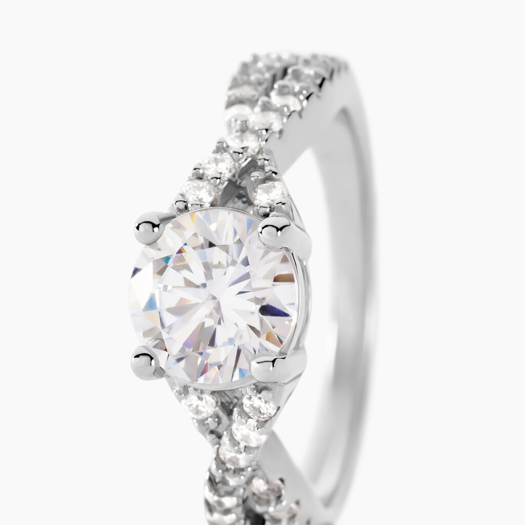 Bague Karin Argent Blanc Oxyde De Zirconium - Bagues solitaires Femme | Histoire d’Or