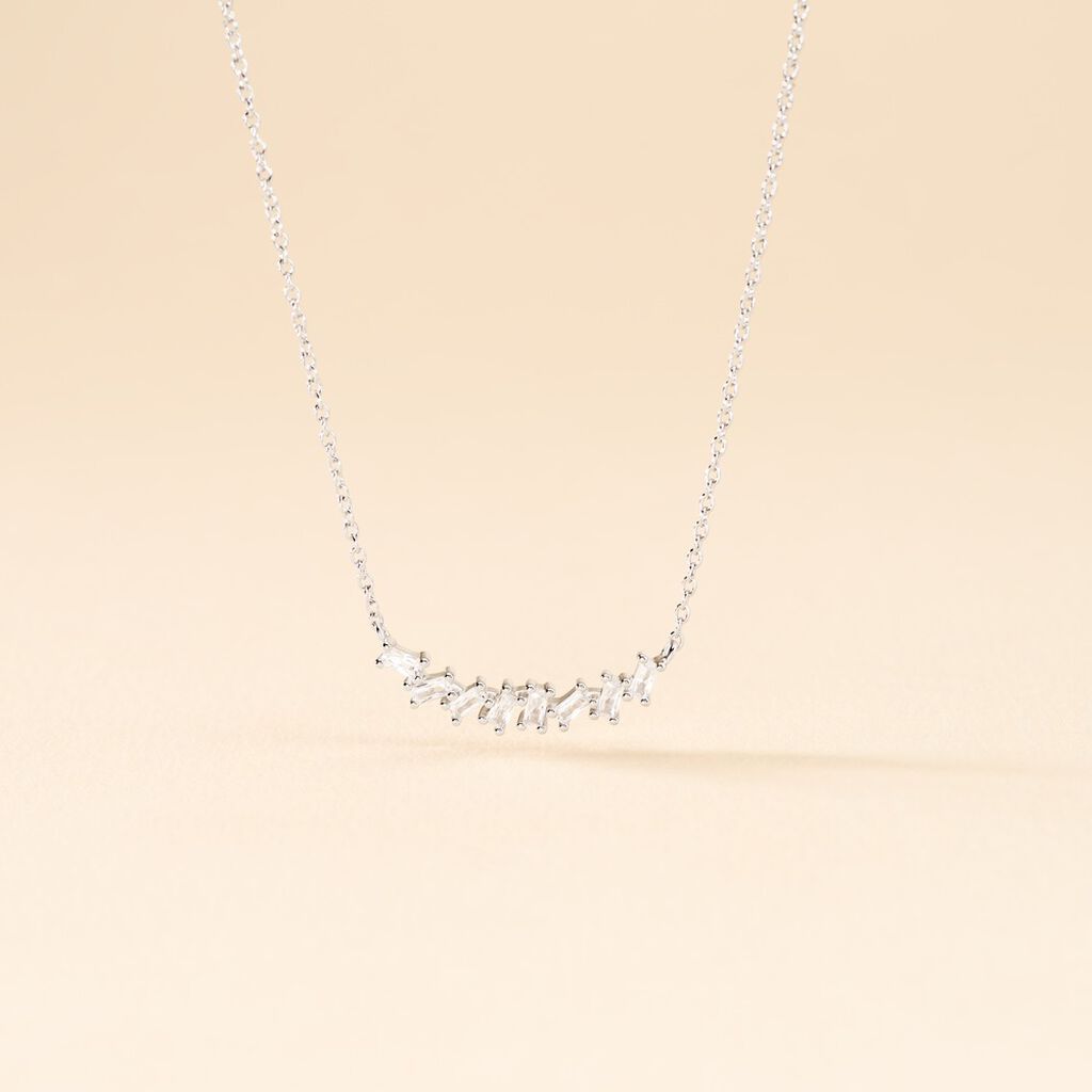 Collier Adonia Argent Blanc Oxyde De Zirconium - Colliers fantaisie Femme | Histoire d&rsquo;Or