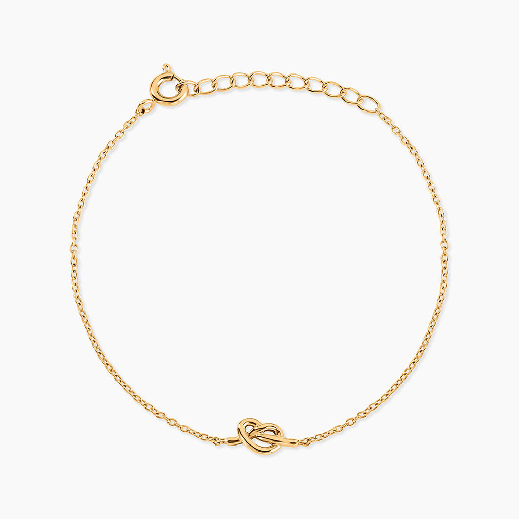 Bracelet Bretzel Plaqu&eacute; Or Jaune - Bijoux sans pierre Femme | Histoire d&rsquo;Or
