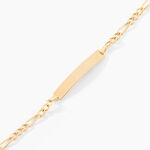 Bracelet Identit&eacute; Bartolomee Maille Alternee 1/3 Or Jaune - Bracelets Communion Enfant | Histoire d&rsquo;Or