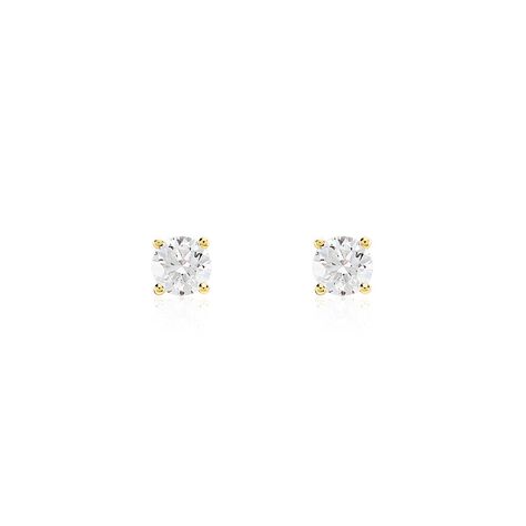 Boucles D'oreilles Puces Or Jaune Aphrodite Diamants - Clous d'oreilles Femme | Histoire d’Or