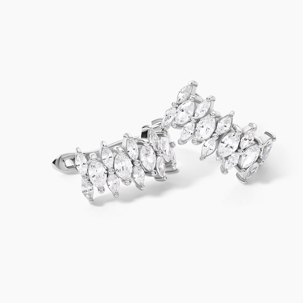 Bijoux D'Oreilles Tapis Rouge Argent Blanc Oxyde De Zirconium - Ear cuffs Femme | Histoire d&rsquo;Or
