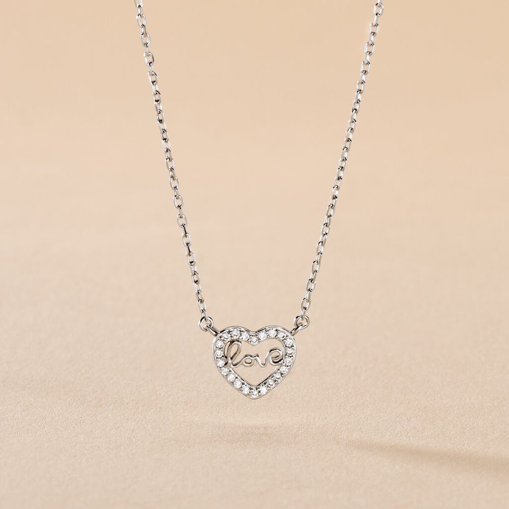 Collier Delicata Argent Blanc Oxyde De Zirconium - Colliers fantaisie Femme | Histoire d’Or