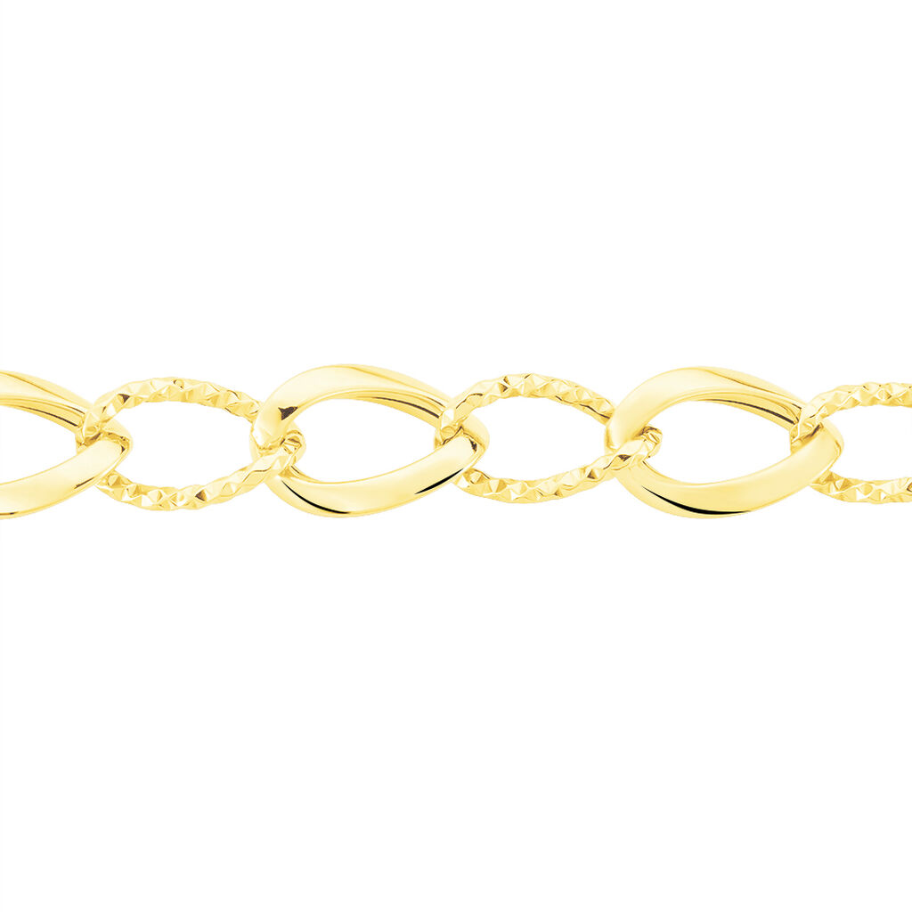 Collier Joice Maille Altern&eacute;e Et Godronne Or Jaune - Chaines Femme | Histoire d&rsquo;Or