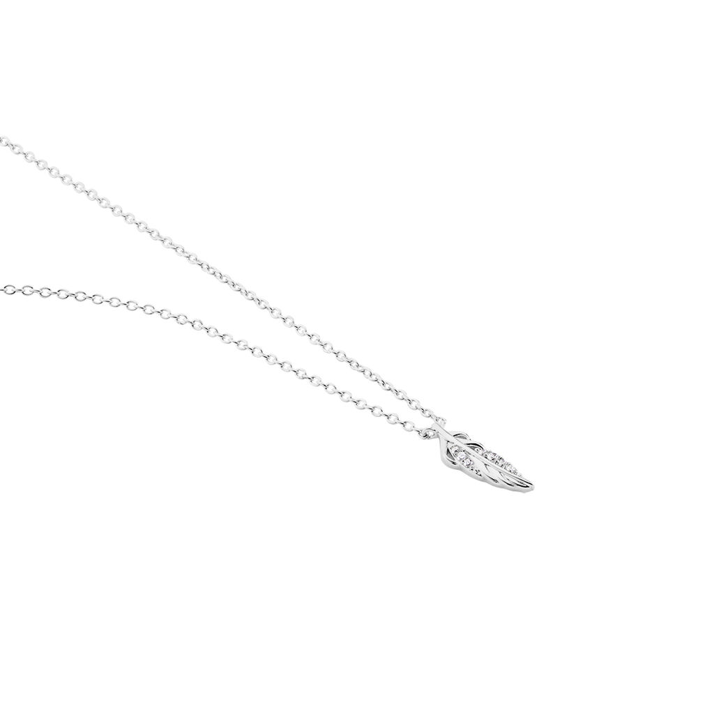 Collier Feath Argent Blanc Oxyde De Zirconium - Colliers fantaisie Femme | Histoire d’Or