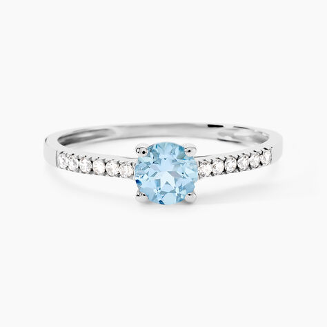 Bague Or Blanc Manon Topaze Oxydes De Zirconium - Bagues solitaires Femme | Histoire d’Or