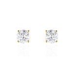 Boucles D'oreilles Puces 4 Griffes Or Jaune Diamant Synthetique - Clous d'oreilles Femme | Histoire d&rsquo;Or
