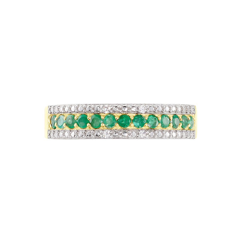 Bague Amias Or Jaune Emeraude Diamant - Bagues avec pierre Femme | Histoire d’Or