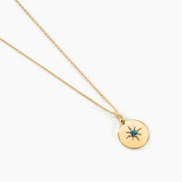 Collier Or Jaune Evening Star Topaze Bleu London