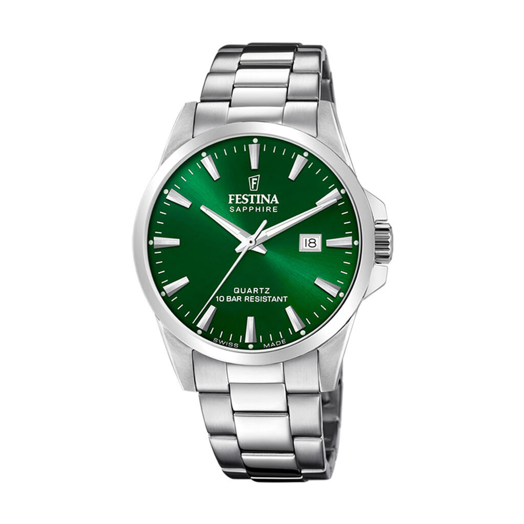 Montre Festina Swiss Made Vert - Montres suisses Homme | Histoire d’Or