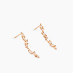 Boucles D'oreilles Pendantes Ellyn Argent Rose Oxyde De Zirconium - Boucles d'oreilles fantaisie Femme | Histoire d&rsquo;Or