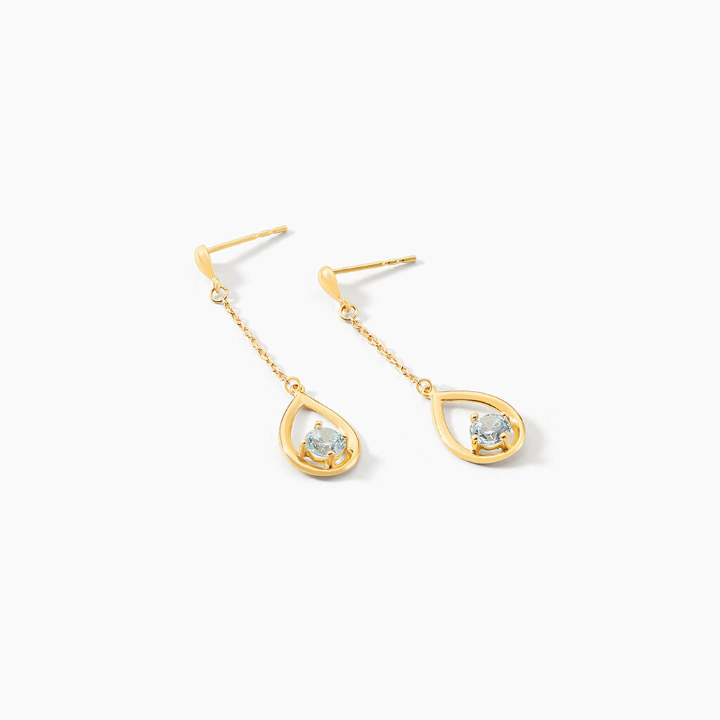 Boucles D'oreilles Pendantes Or Jaune Ossian Topaze - Boucles d'oreilles pendantes Femme | Histoire d&rsquo;Or