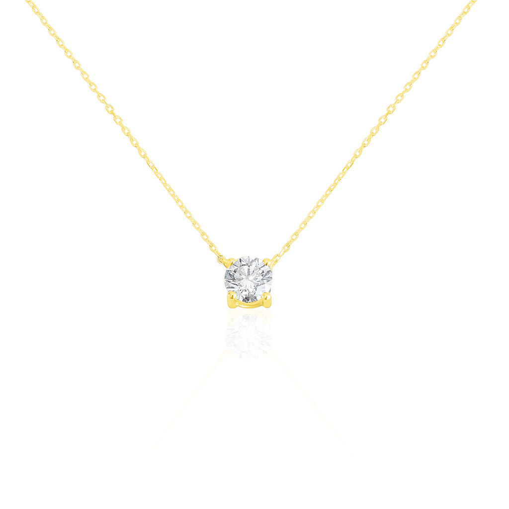 Collier Aphrodite Or Jaune Diamant Synthetique