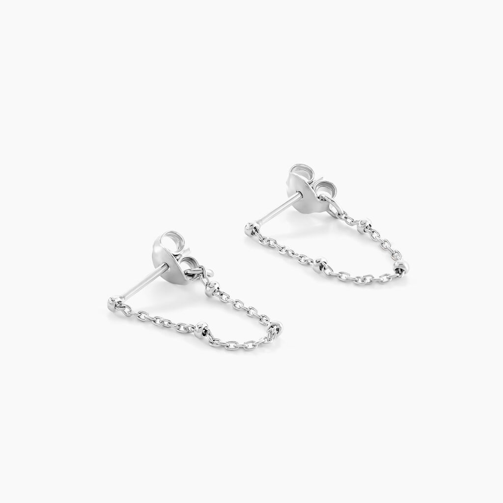 Boucles D'oreilles Pendantes Leent Argent Blanc - Boucles d'oreilles fantaisie Femme | Histoire d’Or