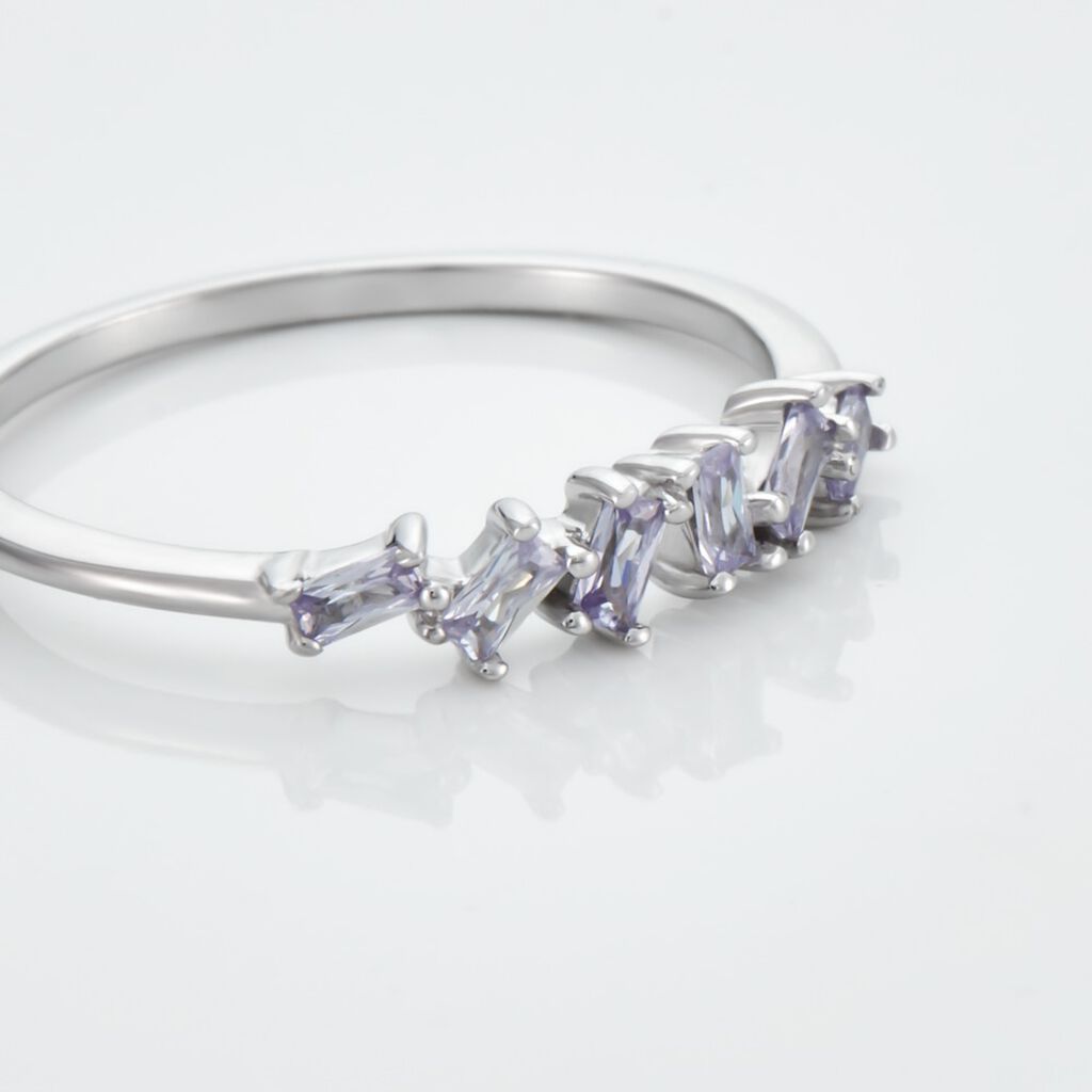 Bague Adonia Argent Blanc Oxyde De Zirconium Bleu - Bagues avec pierre Femme | Histoire d’Or