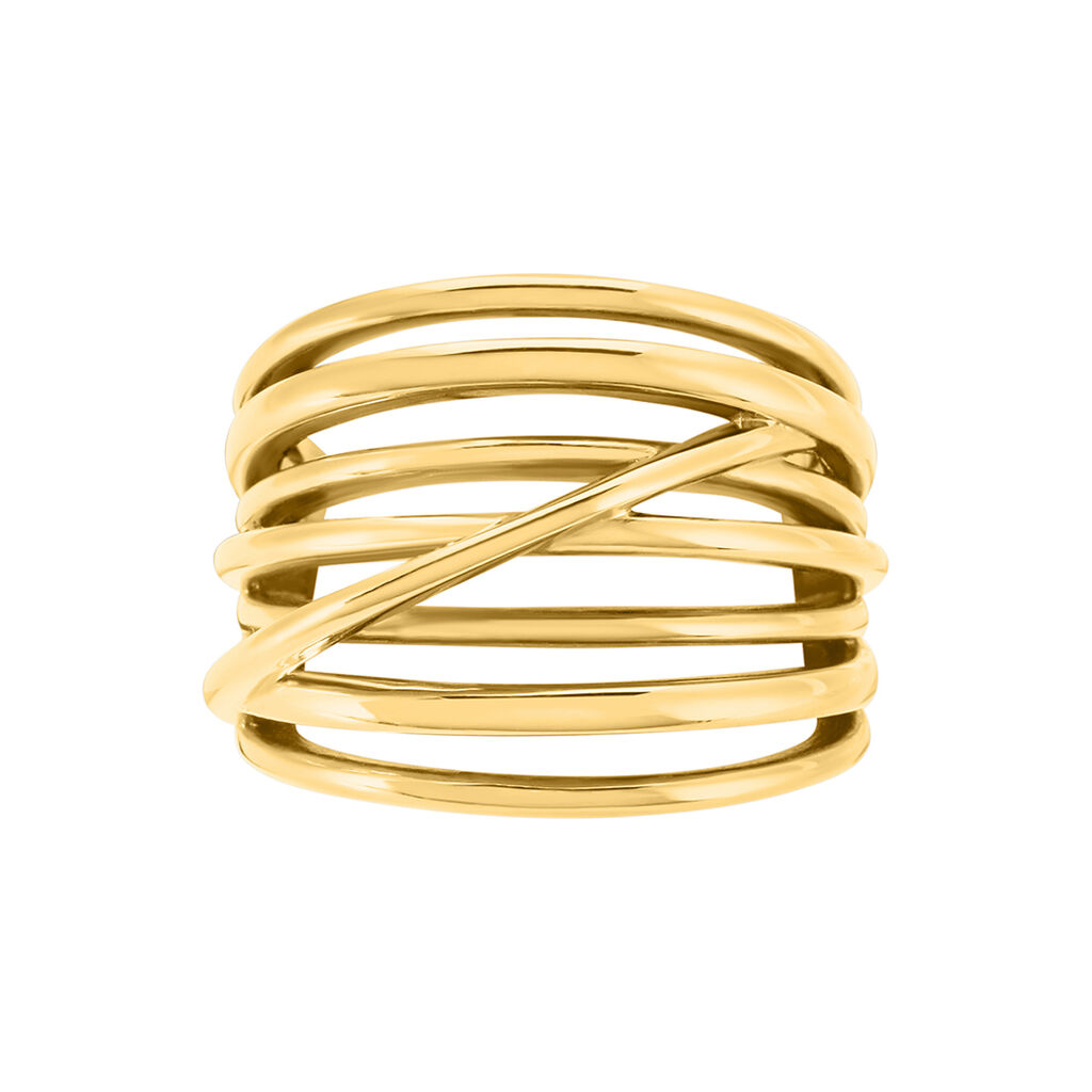 Bague Gold Aura Acier Jaune - Bagues fantaisie Femme | Histoire d&rsquo;Or