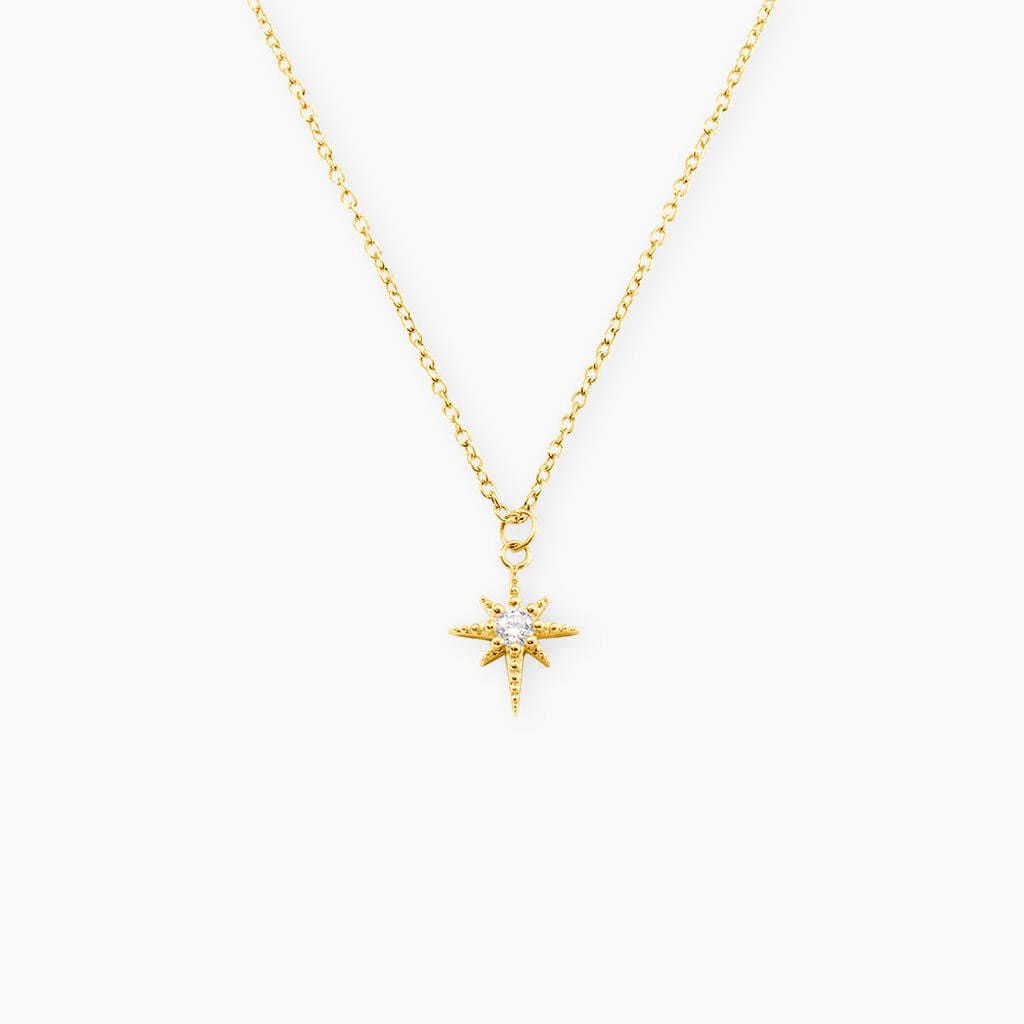Collier Aurore Acier Dor&eacute; Oxydes - Colliers fantaisie Femme | Histoire d&rsquo;Or