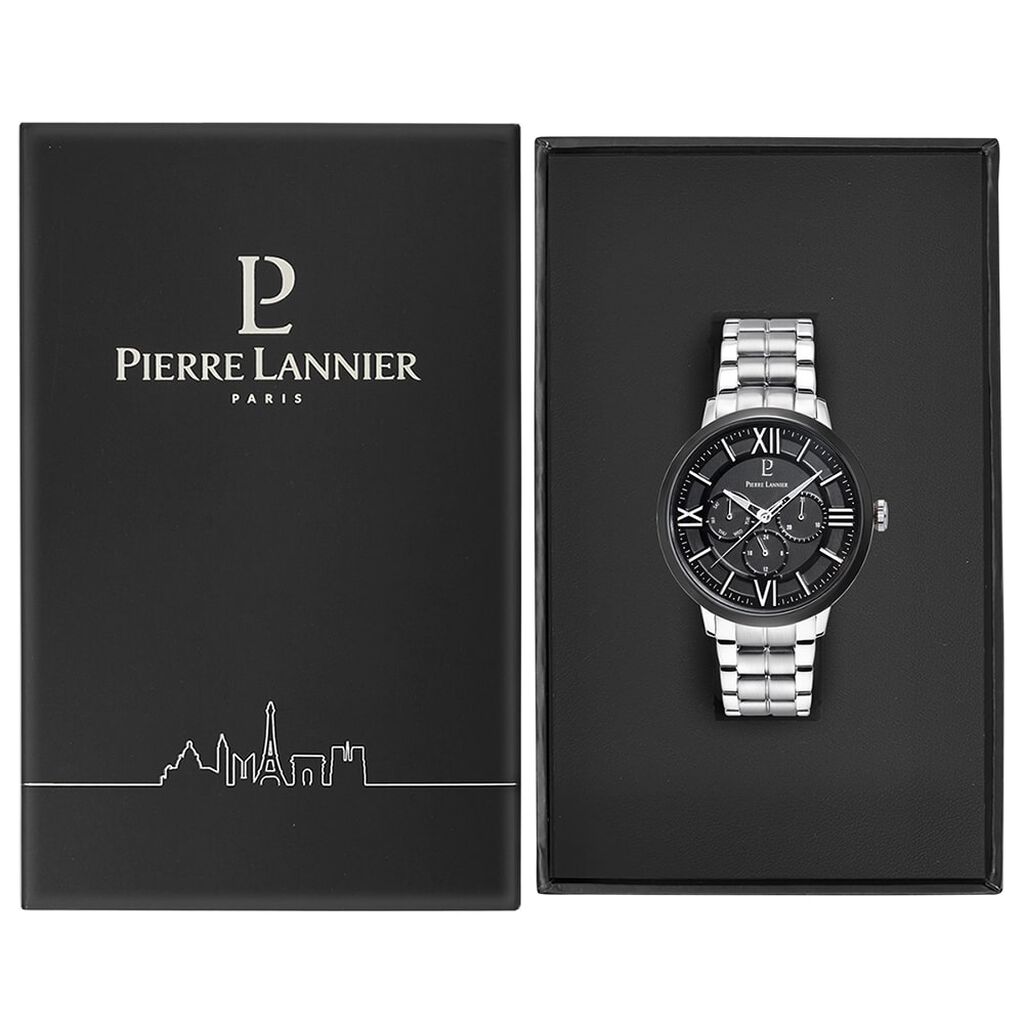 Montre Pierre Lannier Collection Beaucour Noir - Montres Homme | Histoire d&rsquo;Or