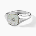 Chevali&egrave;re Goddess Argent Blanc Nacre Oxyde De Zirconium - Bagues solitaires Femme | Histoire d&rsquo;Or