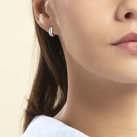 Créoles Timira Rondes Or Blanc Diamant - Boucles d'oreilles créoles Femme | Histoire d’Or
