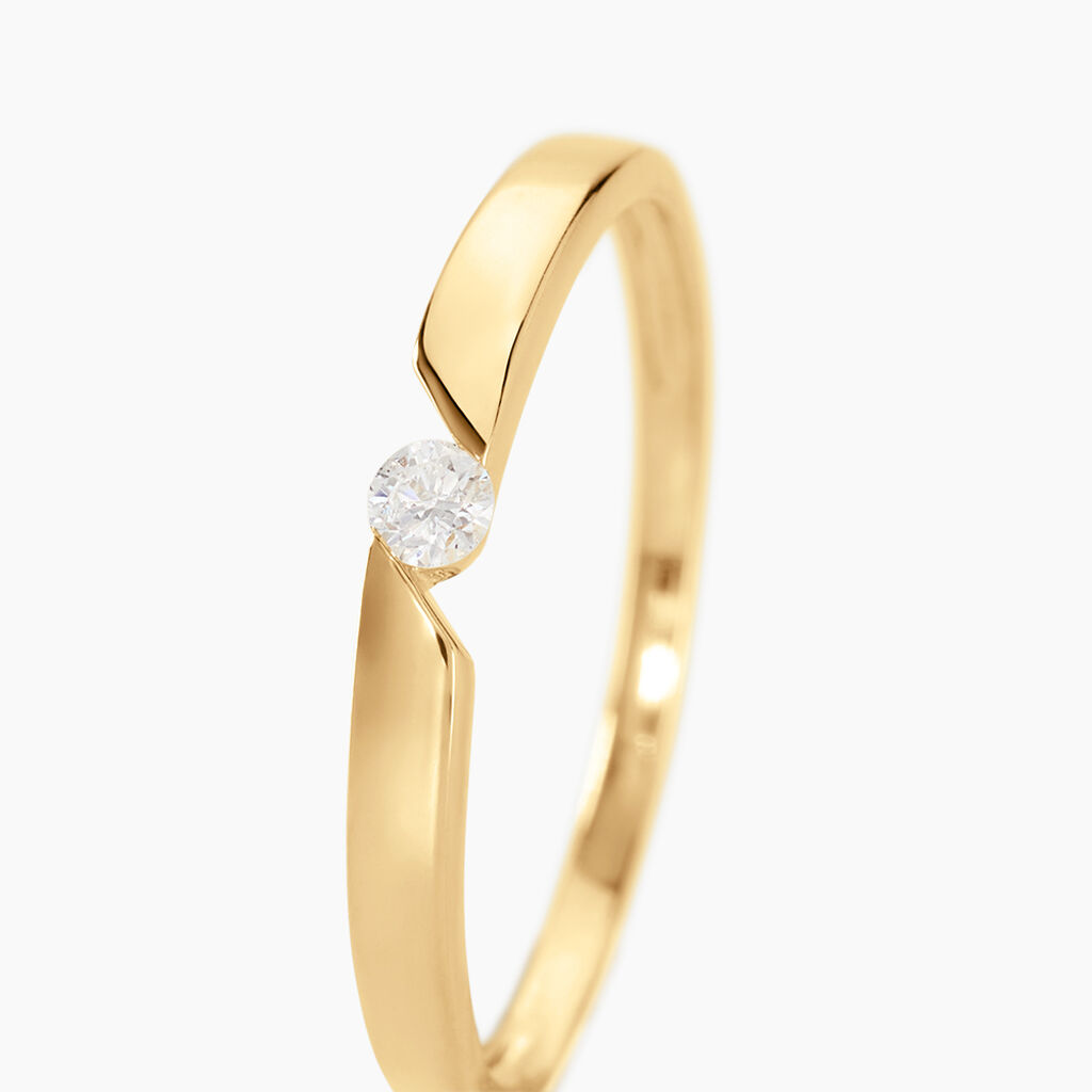 Bague Solitaire Anilie Or Jaune Diamant - Bagues solitaires Femme | Histoire d’Or