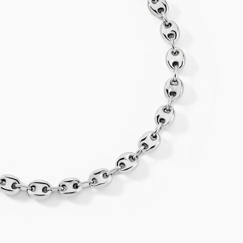 Collier Carrus Maille Grain De Cafe Argent Blanc - Chaines Homme | Histoire d&rsquo;Or