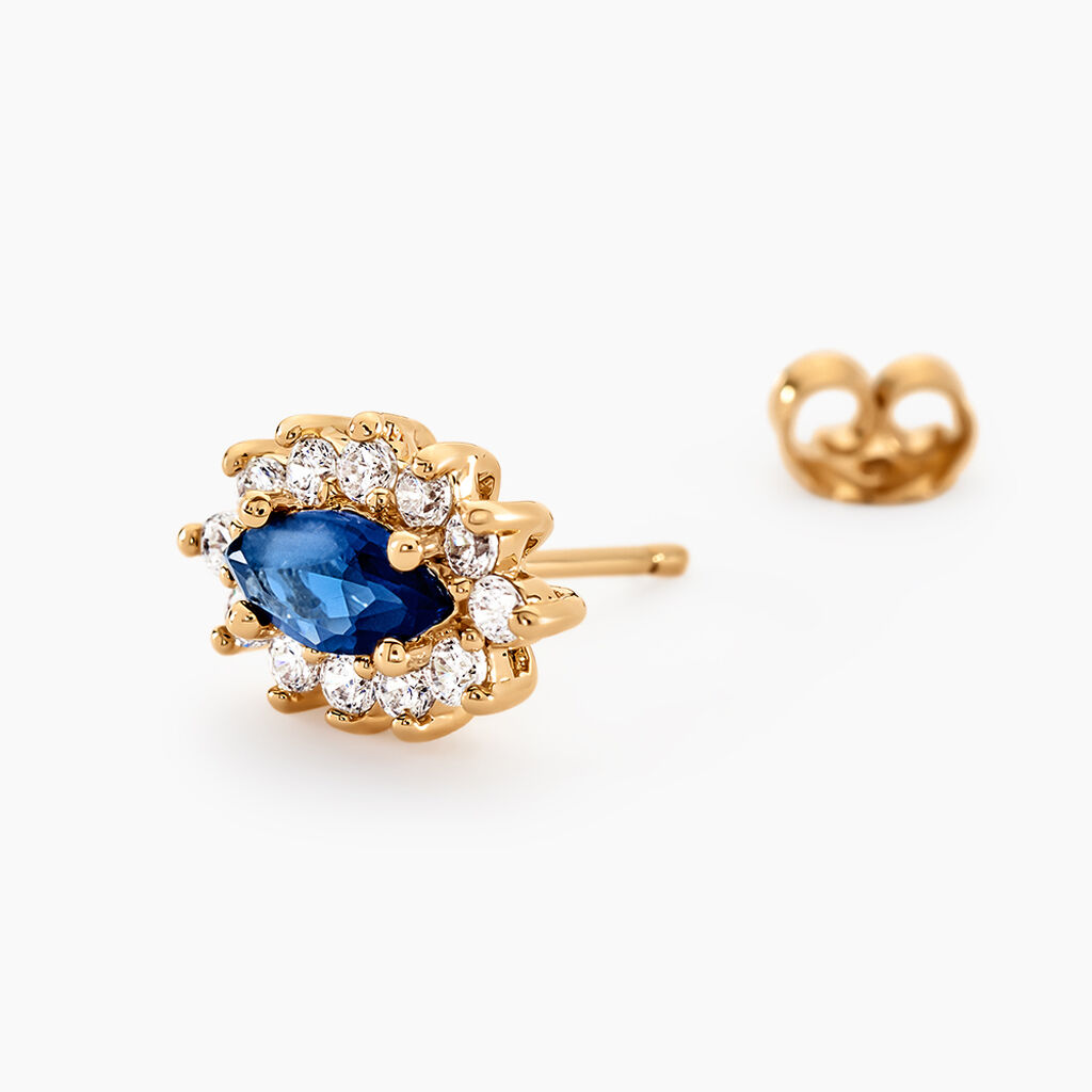 Boucles D'oreilles Puces Lisea Plaqué Or Verre Et Oxyde De Zirconium - Boucles d'oreilles fantaisie Femme | Histoire d’Or