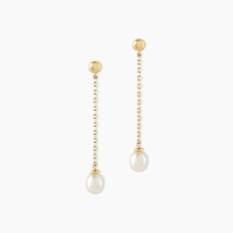 Boucles D'oreilles Pendantes Adriette Or Jaune Perle De Culture - Boucles d'oreilles pendantes Femme | Histoire d’Or