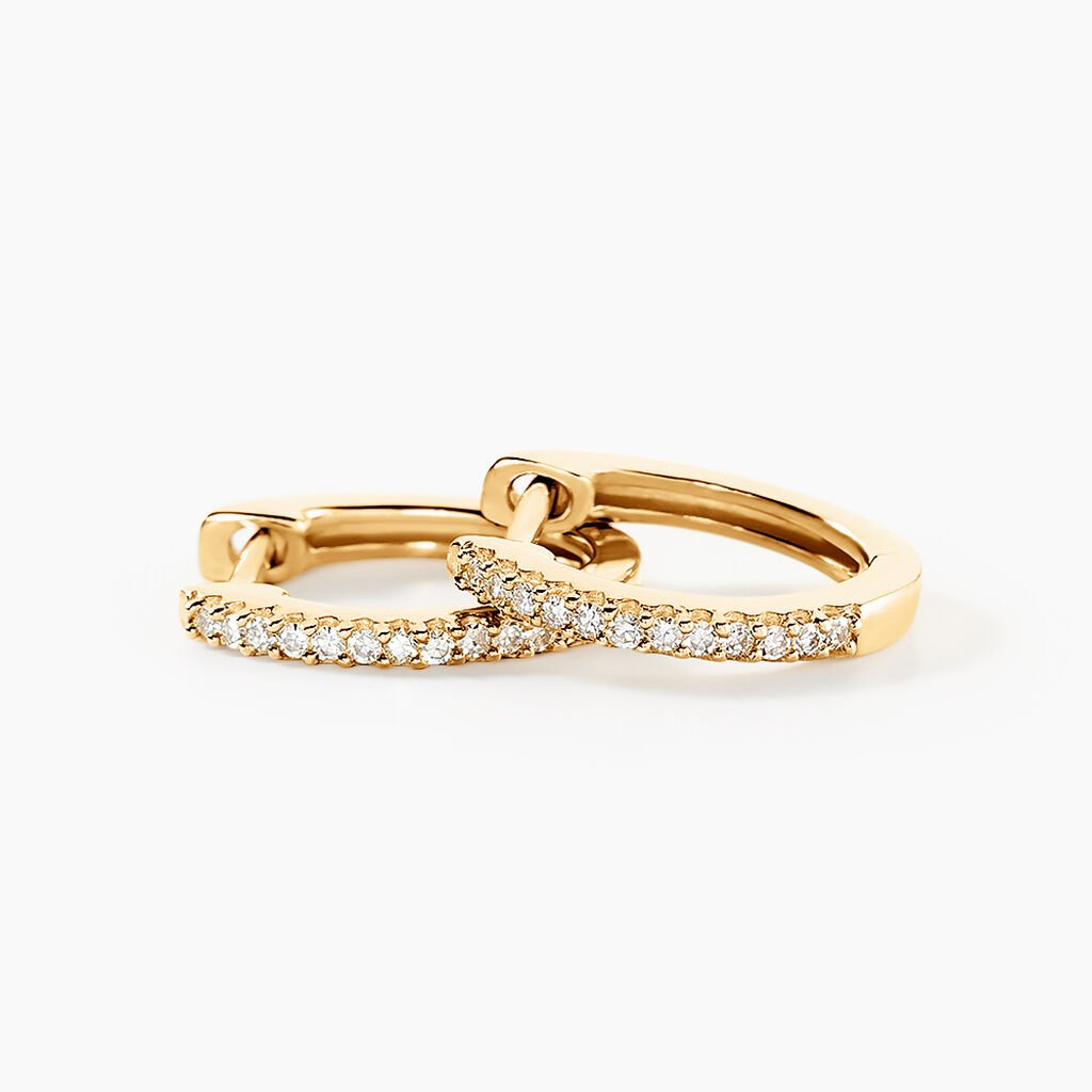 Creoles Or Jaune Aryanna Diamants - Boucles d'oreilles créoles Femme | Histoire d’Or