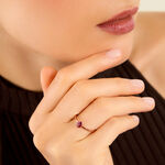 Bague Valentino Argent Dor&eacute; A L'Or 750/1000 Rhodolite - Bagues solitaires Femme | Histoire d&rsquo;Or