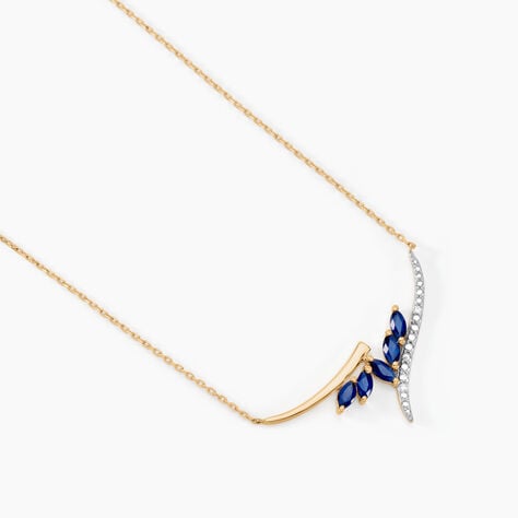 Collier Or Jaune Carl Saphirs Diamants - Colliers Femme | Histoire d&rsquo;Or