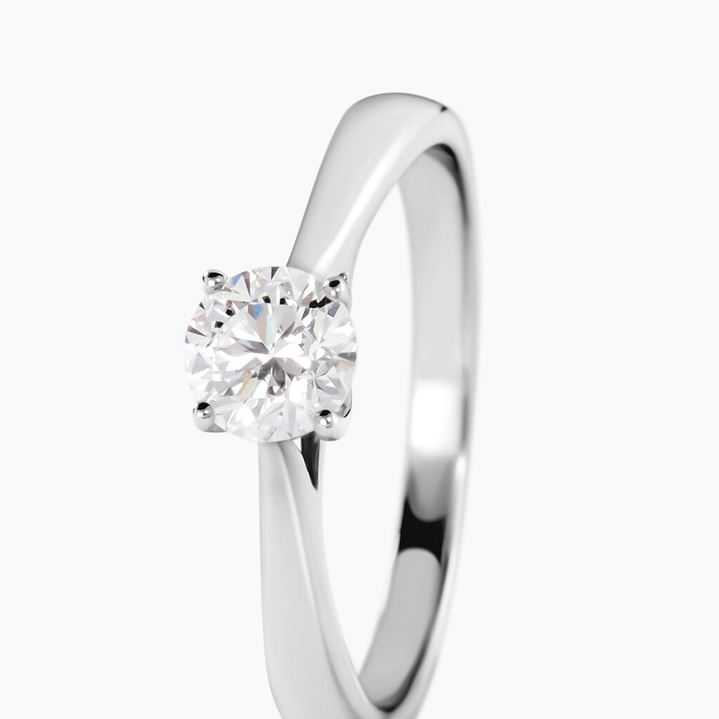 Bague Aphrodite Ld Platine Blanc Diamant Synth&eacute;tique - Bagues solitaires Femme | Histoire d&rsquo;Or