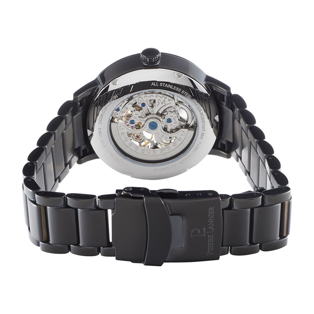 Montre Lannier Collection Automatic Acier Noir - Montres Homme | Histoire d’Or