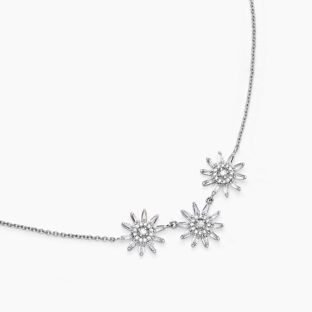 Collier Daisy Argent Blanc Oxyde De Zirconium - Colliers Femme | Histoire d’Or