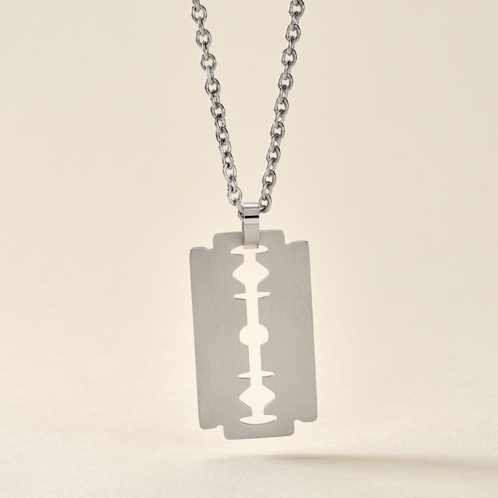 Collier Acier Blanc Isaac - Colliers fantaisie Homme | Histoire d’Or