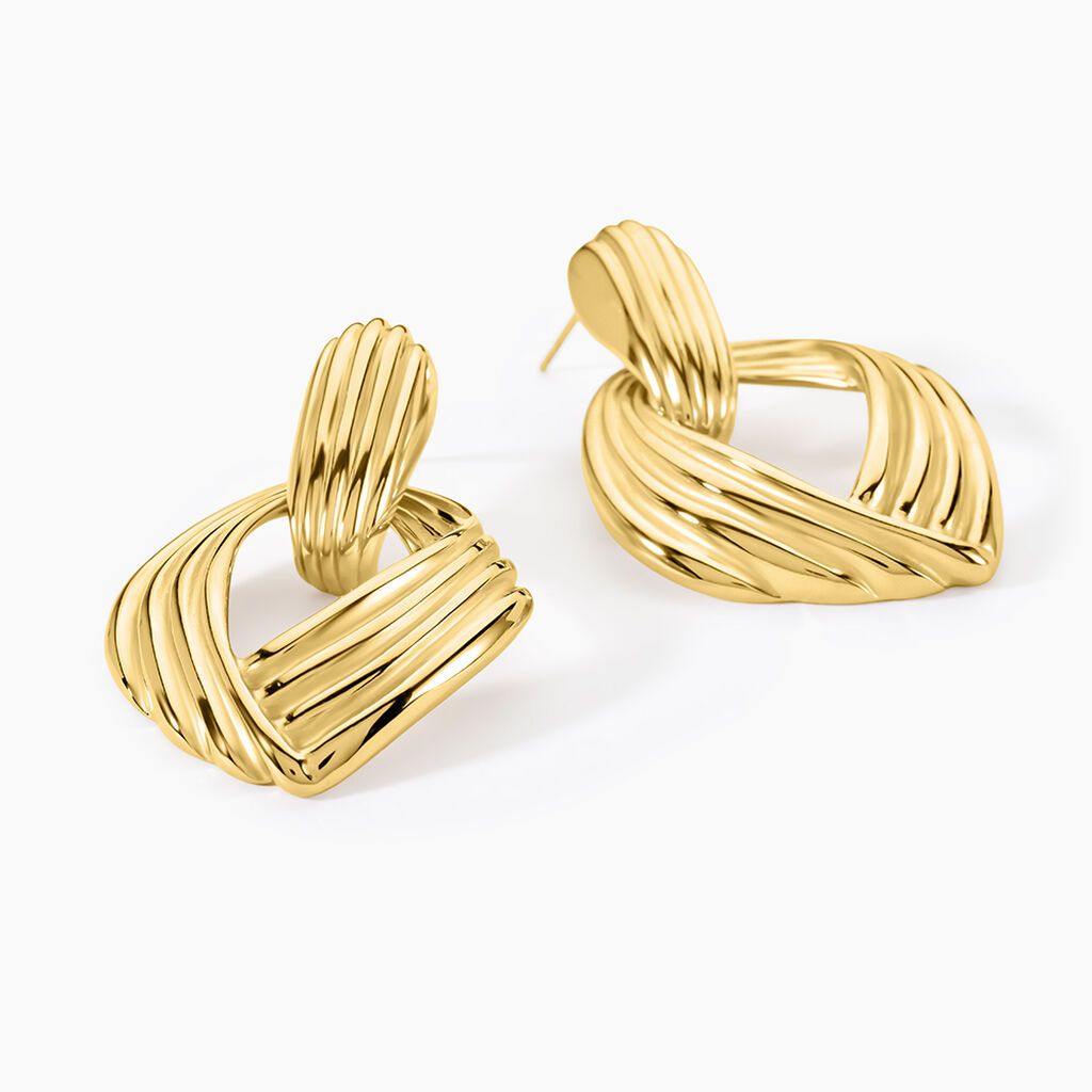 Boucles D'oreilles Pendantes Estefany Acier Inoxydable Dor&eacute; - Boucles d'oreilles fantaisie Femme | Histoire d&rsquo;Or