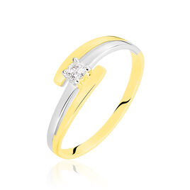 Bague Blandine Or Bicolore Diamant - Bagues solitaires Femme | Histoire d’Or