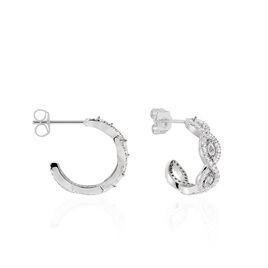 Créoles Elvera Rondes Argent Blanc Oxyde De Zirconium - Boucles d'oreilles créoles Femme | Histoire d’Or