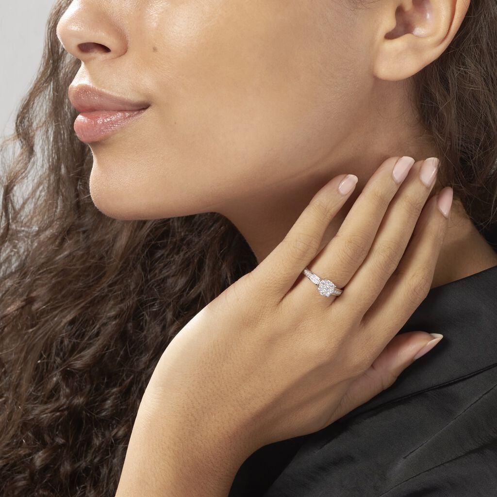 Bague Celia Or Blanc Diamant - Bagues avec pierre Femme | Histoire d’Or