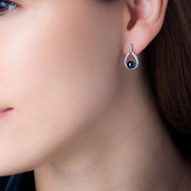 Boucles D'oreilles Pendantes Nerea Argent Céramique Et Oxyde - Boucles d'oreilles pendantes Femme | Histoire d’Or