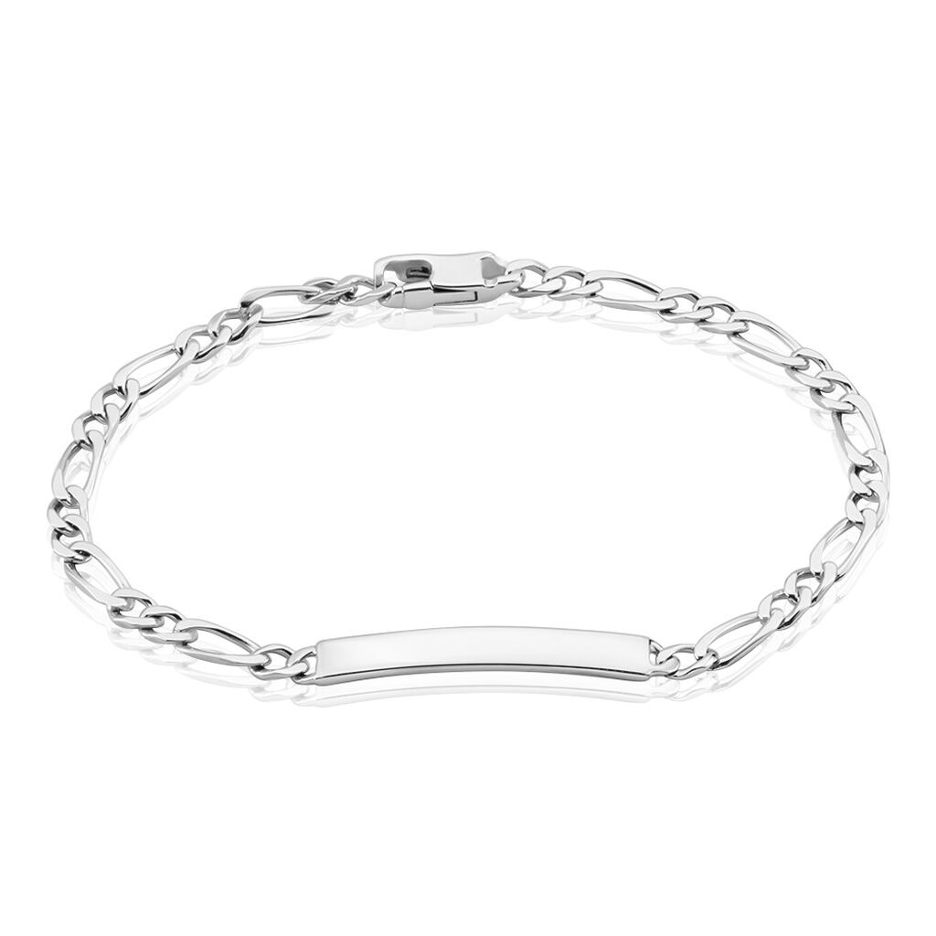 Bracelet Identité Argent Blanc Vila - Gourmettes Homme | Histoire d’Or