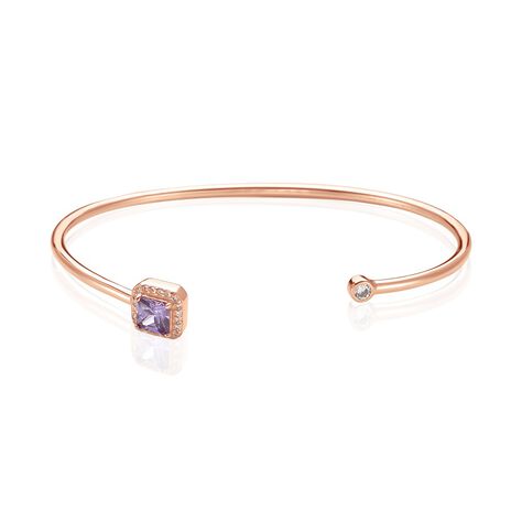 Bracelet Jonc Purple Mood Argent Rose Oxyde De Zirconium - Bracelets joncs Femme | Histoire d&rsquo;Or
