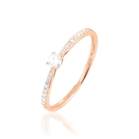 Bague Solitaire Hemera Or Rose Diamant - Bagues solitaires Femme | Histoire d&rsquo;Or