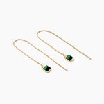 Boucles D'oreilles Pendantes Caron Or Jaune Malachite - Boucles d'oreilles pendantes Femme | Histoire d&rsquo;Or