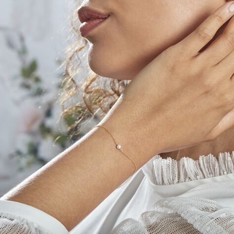 Bracelet Or Jaune Gentiane Perle - Bracelets Femme | Histoire d’Or
