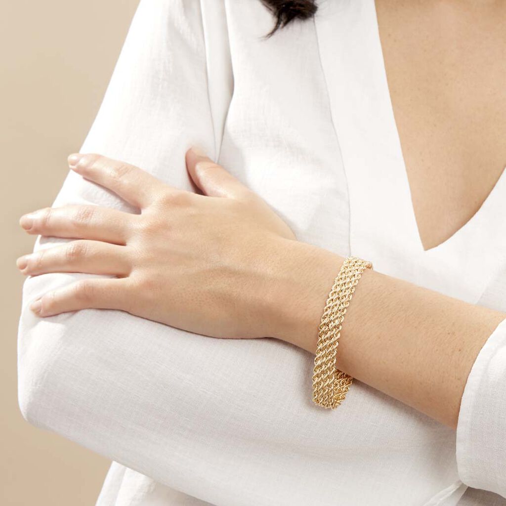 Bracelet Jerry Maille Corde 4 Rangs Or Jaune - Bracelets chaîne Femme | Histoire d’Or