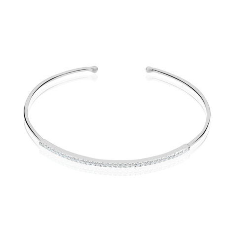 Bracelet Jonc Cléline Argent Blanc - Bracelets joncs Femme | Histoire d’Or