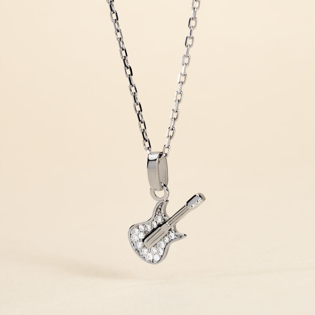 Pendentif Amelot Argent Blanc Oxyde De Zirconium - Pendentifs Femme | Histoire d’Or